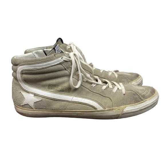 Golden Goose GGDB Slide High Top Leather Sneakers Men's 46 13 Skater Streetwear - Picture 1 of 11